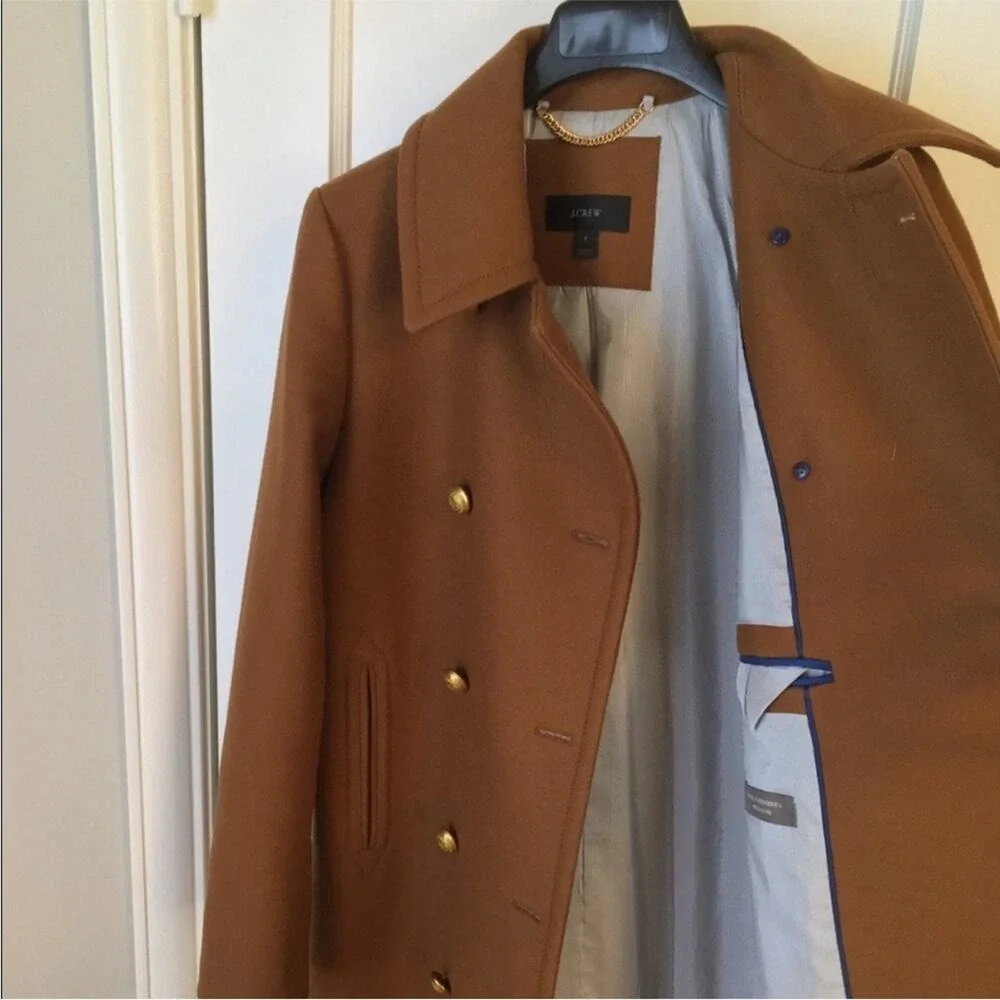 J.Crew Double-Breasted Long Wool-Cashmere Coat Topcoat 6 6P